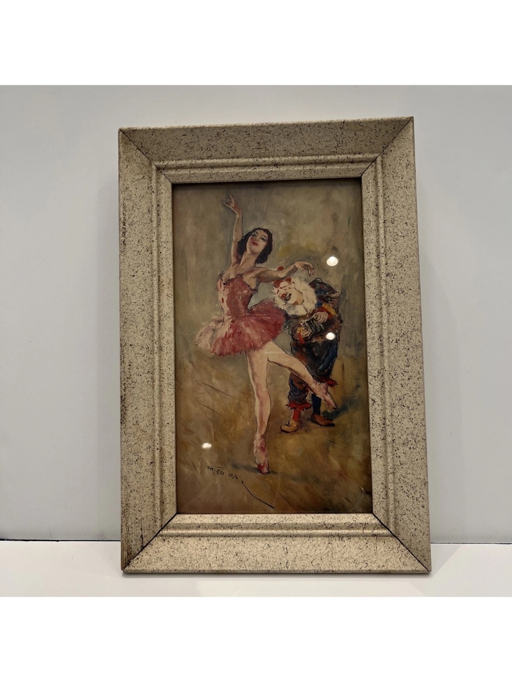 PAL Fried (Hungarian) Vintage Art Print Ballerina & Clown 1960's.